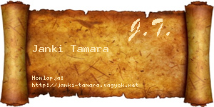 Janki Tamara névjegykártya